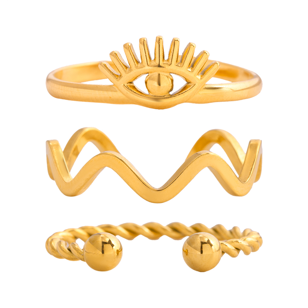 SYMBOLIC STACK RING SET (3PCS)