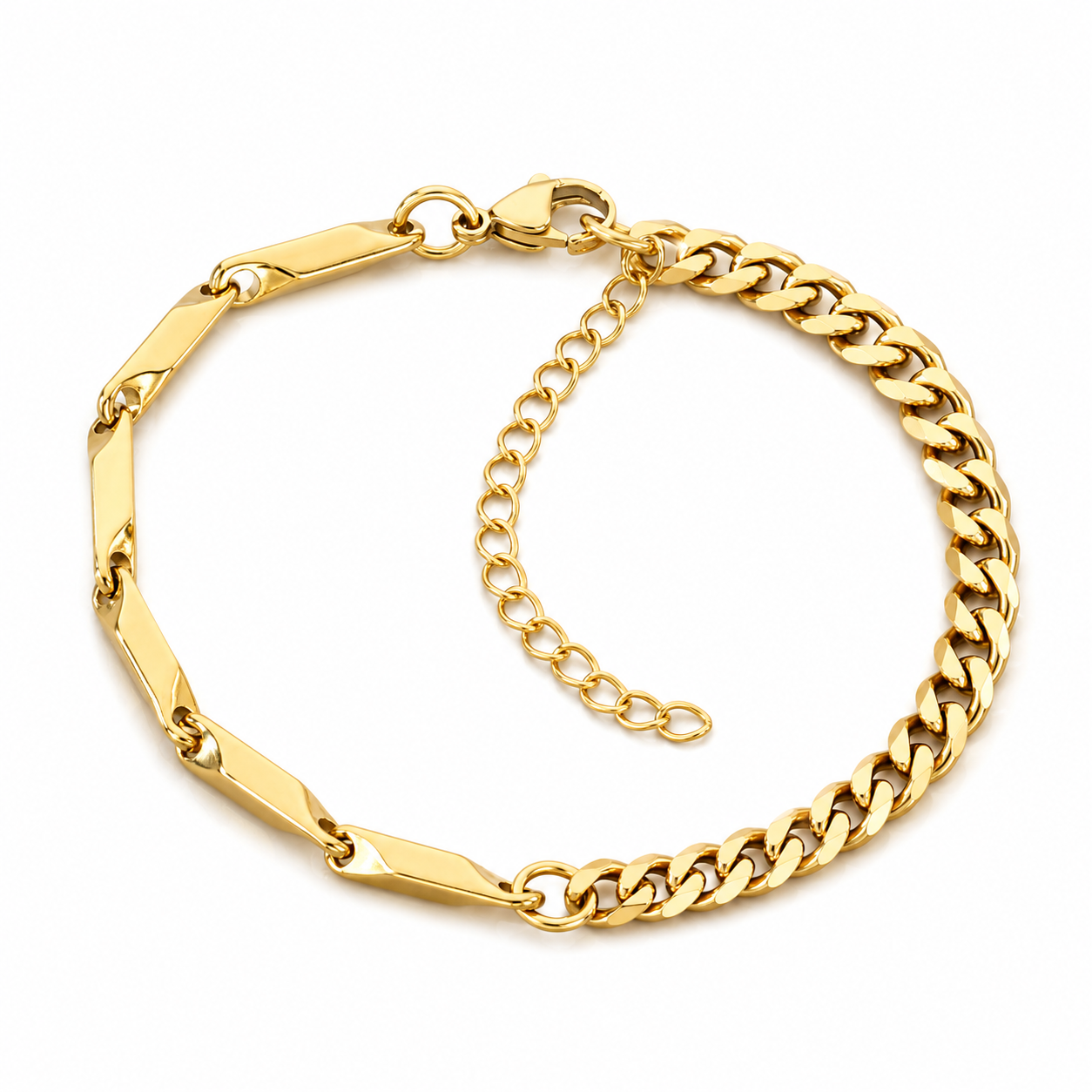 DUAL LINK CHAIN BRACELET (GOLD)
