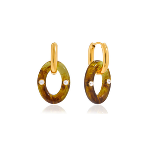 AMBER LINK HOOPS