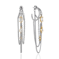 DUAL TONE CHAIN DROP EARRINGS