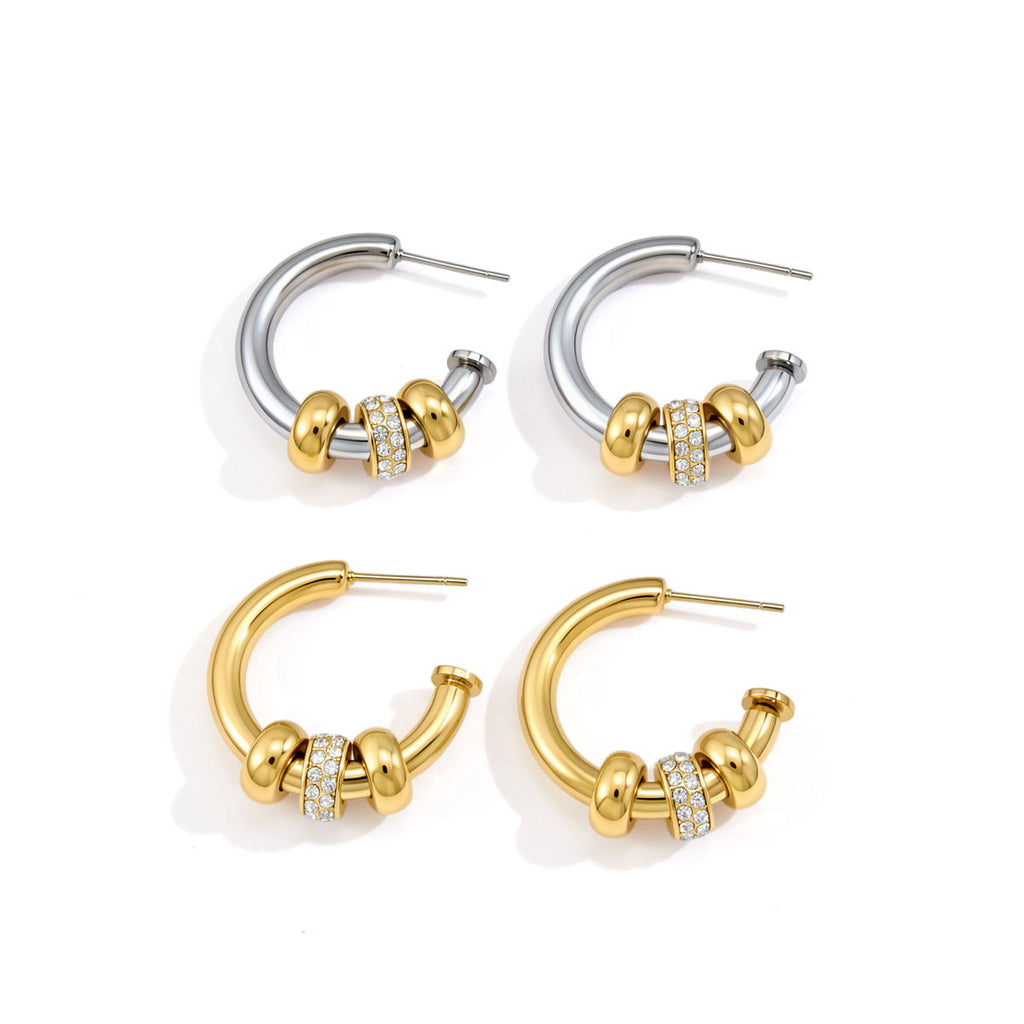 STACKED CHARM HOOPS