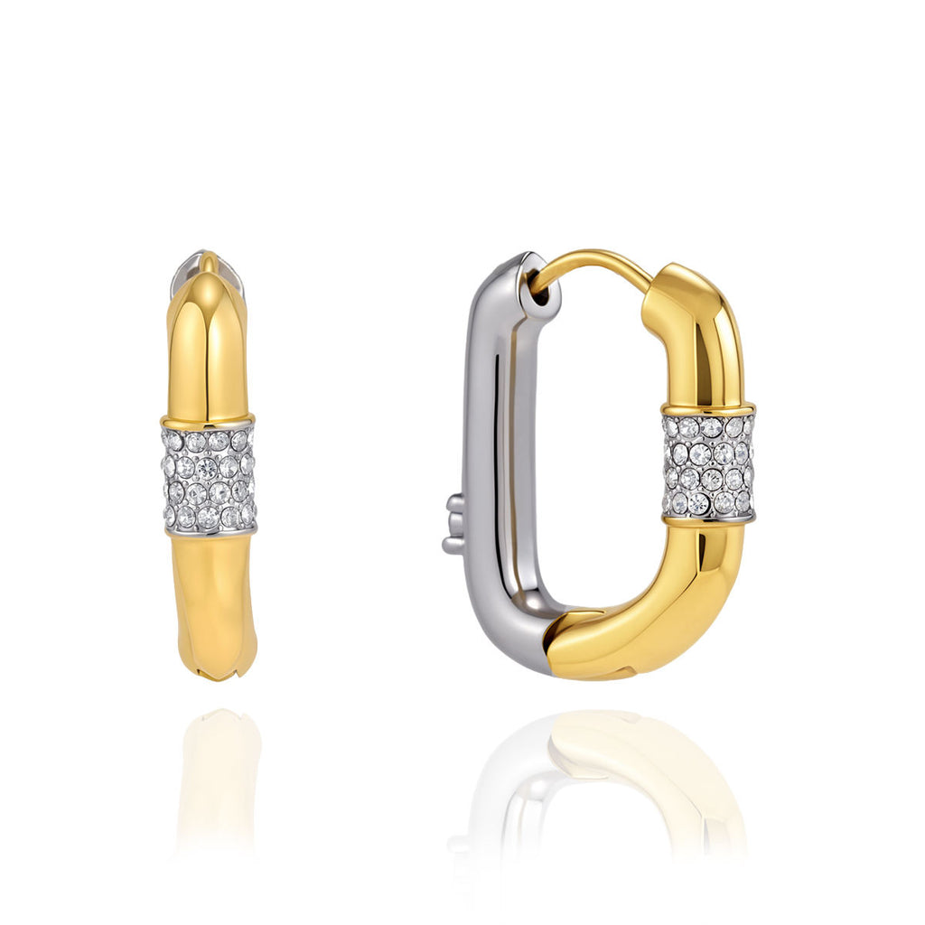 DUAL TONE PAVÉ HOOPS