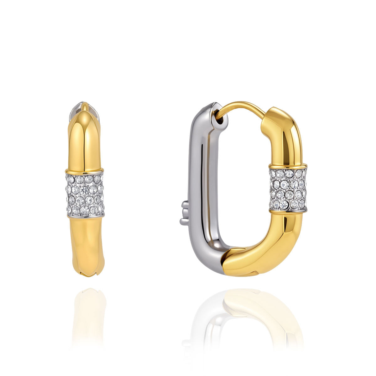 DUAL TONE PAVÉ HOOPS