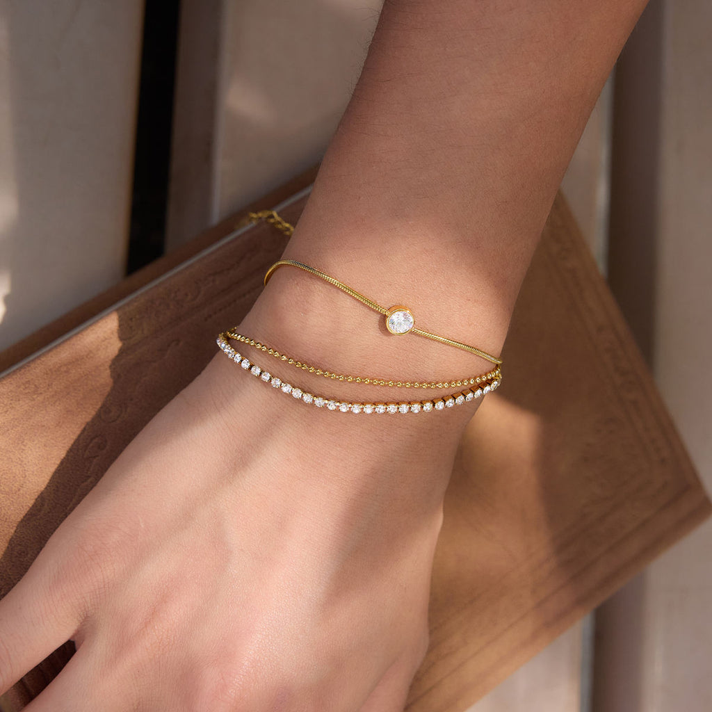 TRIPLE LAYER CRYSTAL BRACELET