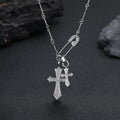 CROSS PIN CHARM NECKLACE