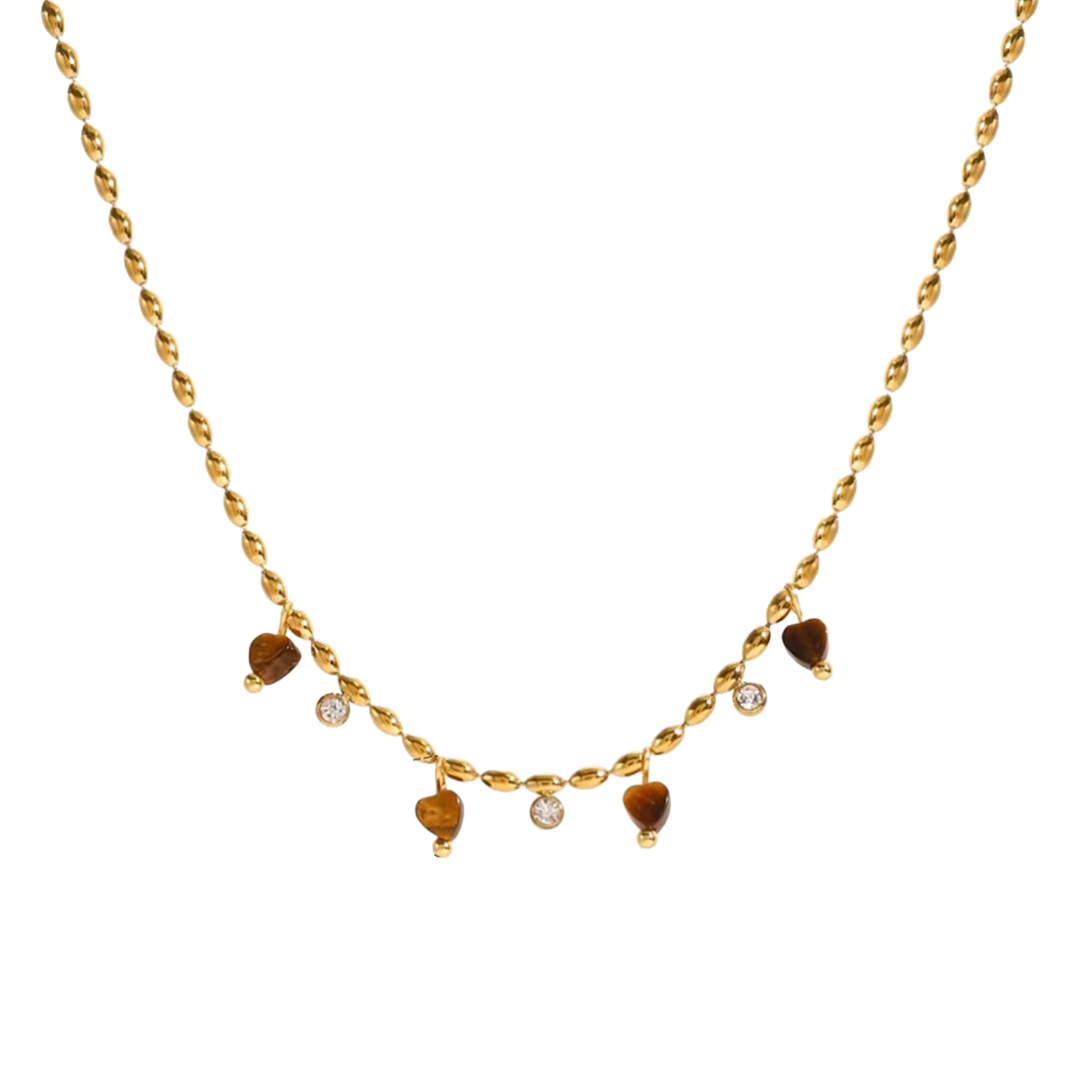 AMBER HEART NECKLACE
