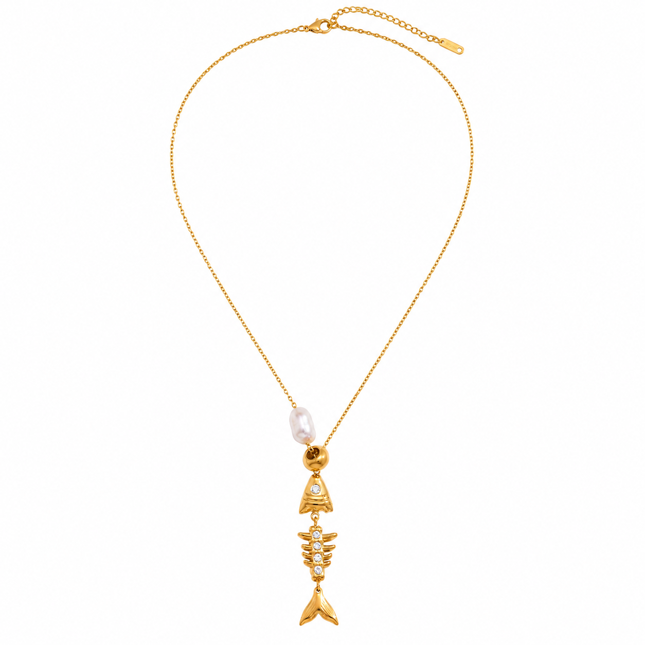 FISH PEARL DROP NECKLACE