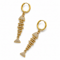 FISHBONE DROP HOOPS