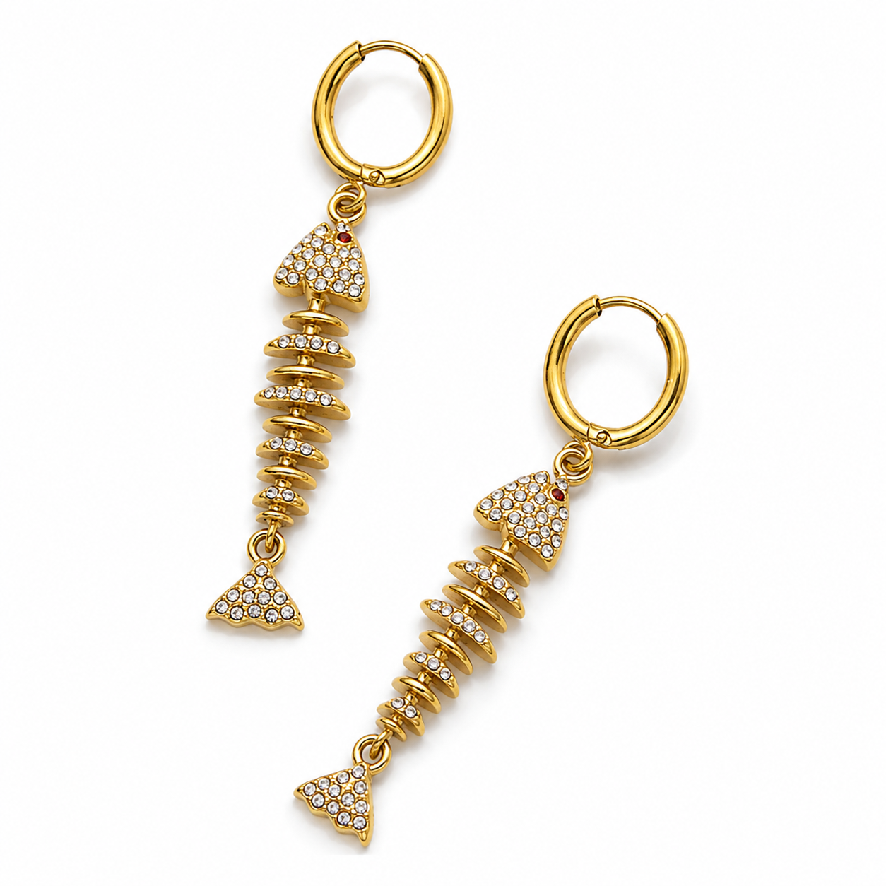FISHBONE DROP HOOPS