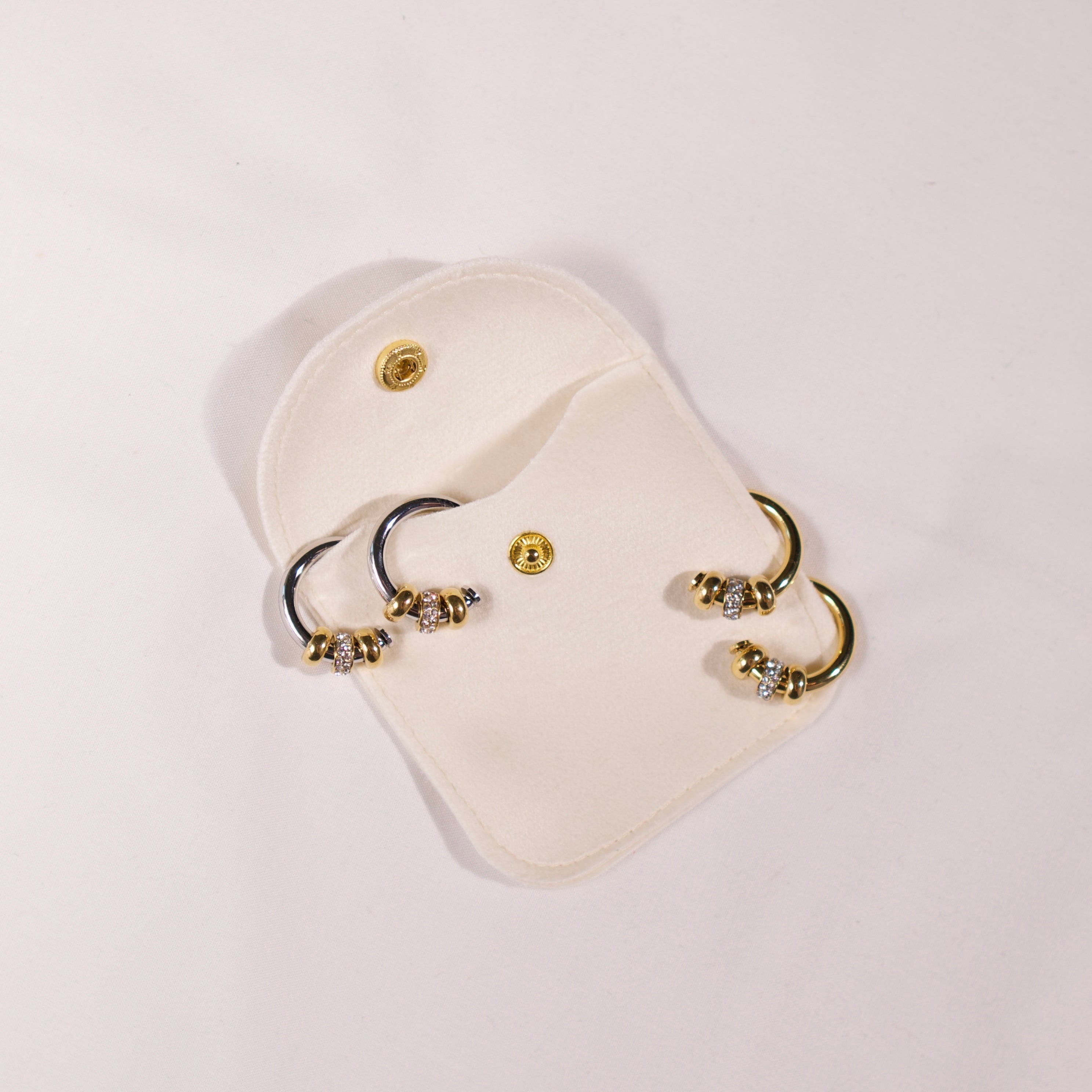 STACKED CHARM HOOPS