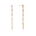 PINK & CLEAR DROP CRYSTAL EARRINGS