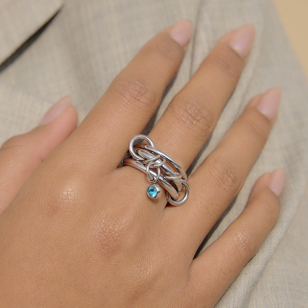 CHAIN RING – BLUE STONE