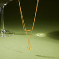 SAFETY PIN LAYERED NECKLACE