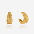 GOLD TEXTURED HOOP EARRINGS