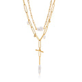 LAYERED DROP NECKLACE – PEARL