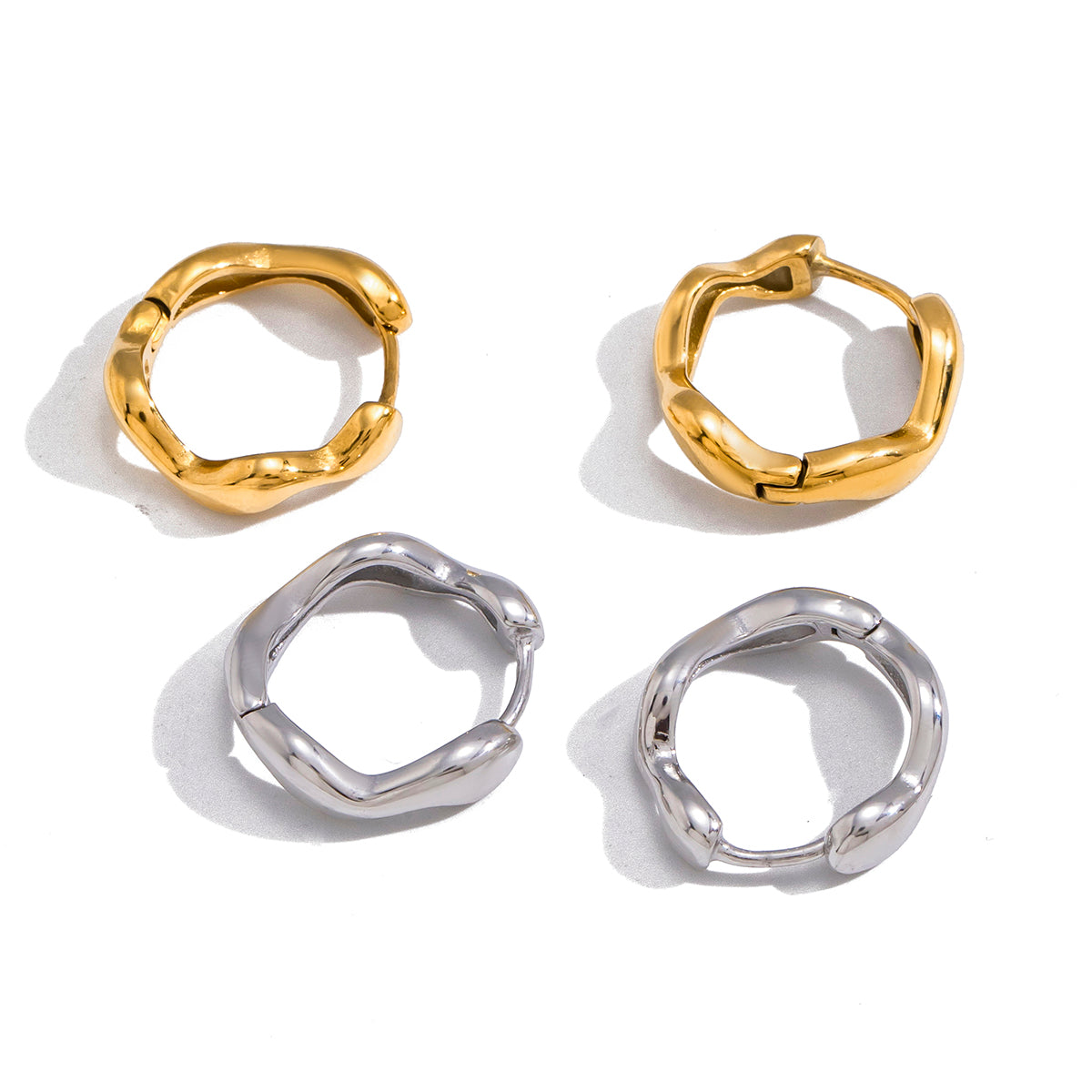 ORGANIC SHAPE HOOP EARRINGS