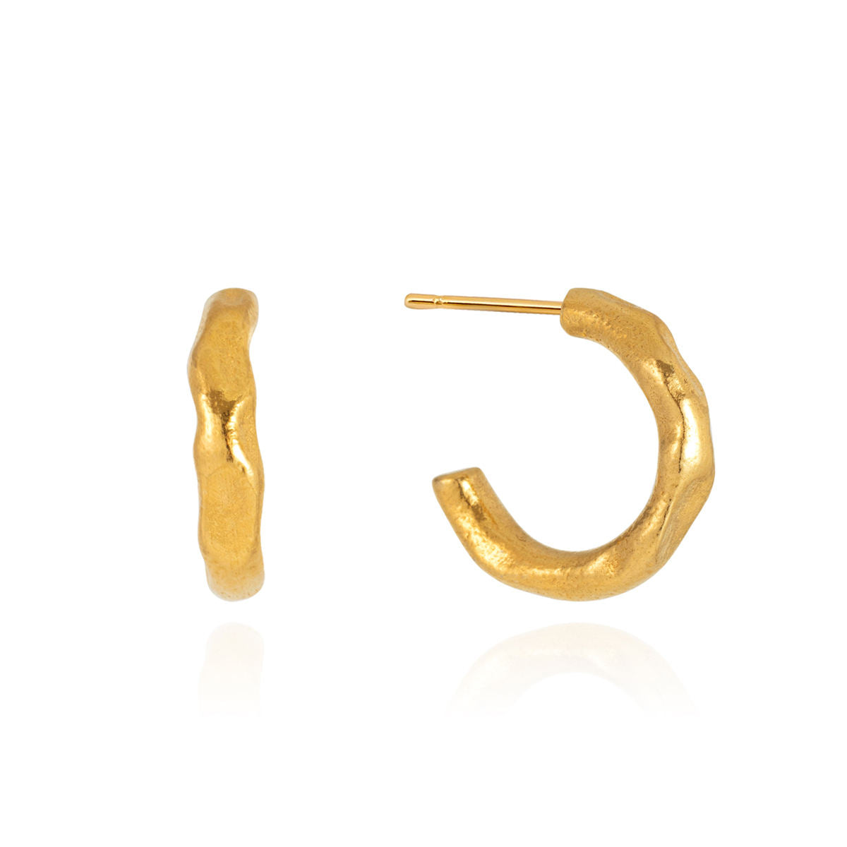 GOLD ORGANIC HOOP EARRINGS