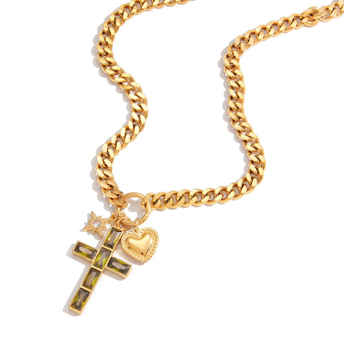 CROSS CHARM CHAIN NECKLACE