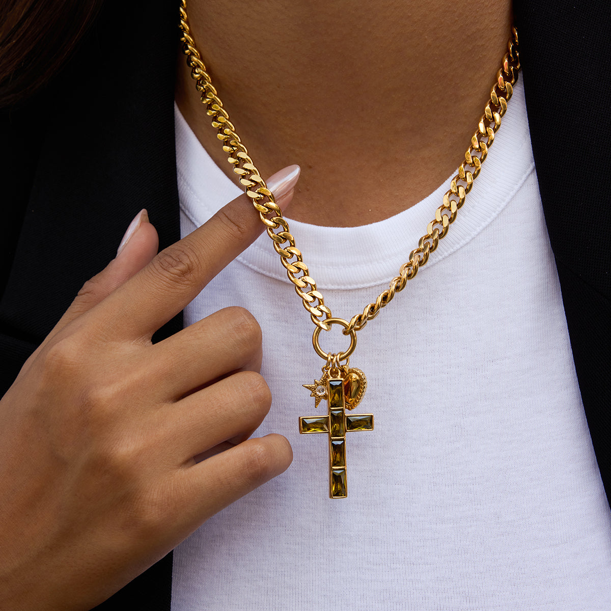 CROSS CHARM CHAIN NECKLACE